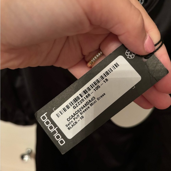 NWT Satin Puff Sleeve Mini Dress - Picture 4 of 6